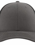Gray and black cap with mesh back on a white background
