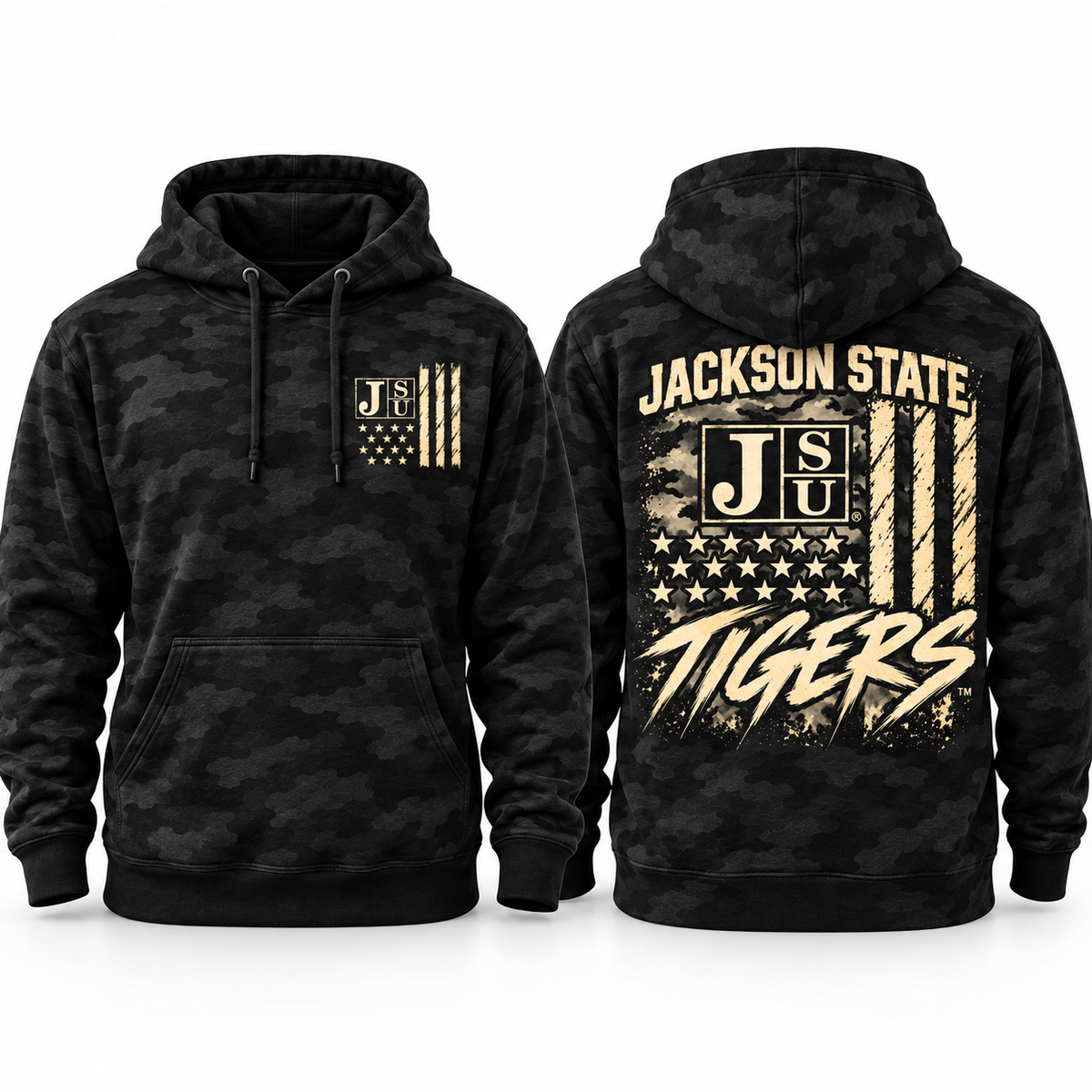 Jackson State Tigers Salute to Service Black Camo apparel product photo