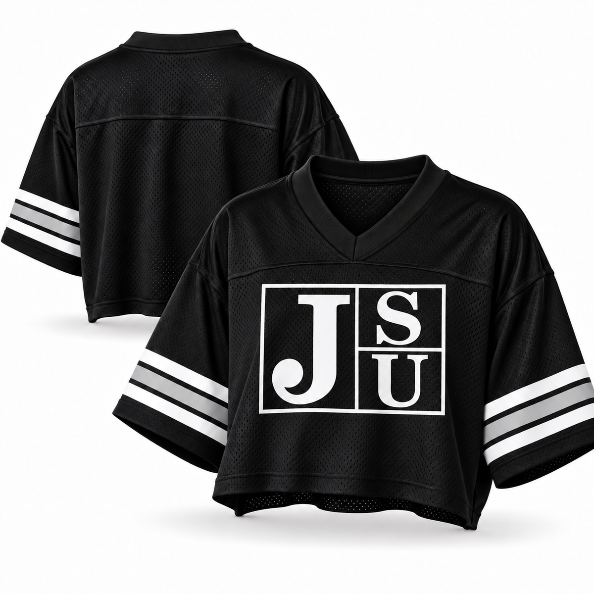 Jackson State Tigers Block Letter Cropped Mesh Football Jersey