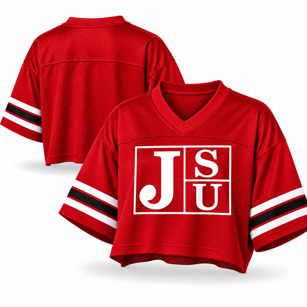 Jackson State Tigers Block Letter Cropped Mesh Football Jersey