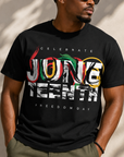 Black Juneteenth graphic T-shirt with “Celebrate Juneteenth Freedom Day” text