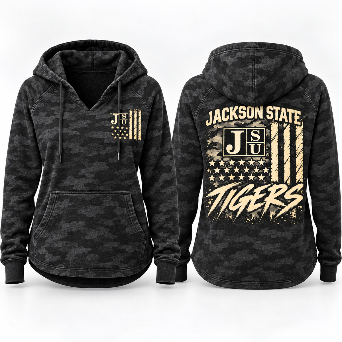 Jackson State Tigers Salute to Service Black Camo apparel product photo