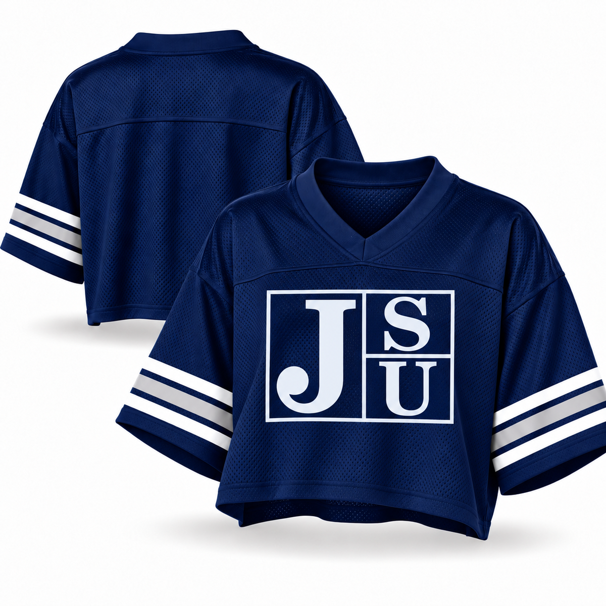 Jackson State Tigers Block Letter Cropped Mesh Football Jersey