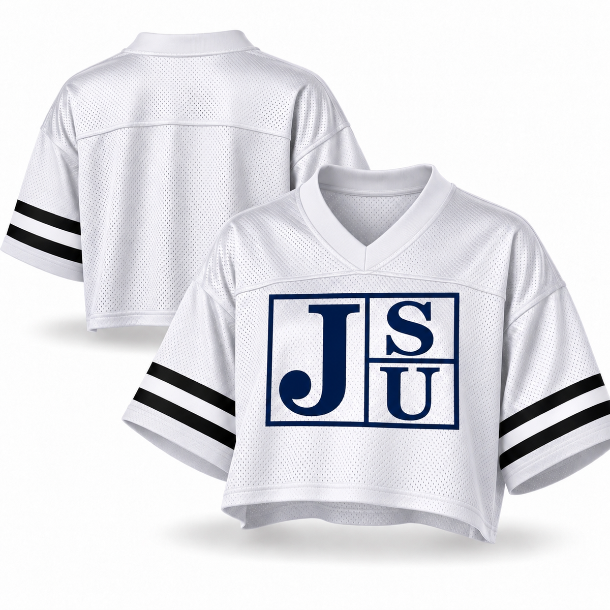 Jackson State Tigers Block Letter Cropped Mesh Football Jersey