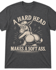 Dark heather gray graphic t-shirt featuring western-inspired donkey artwork and southern saying