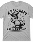 Heather gray graphic t-shirt with vintage donkey illustration and southern humor phrase