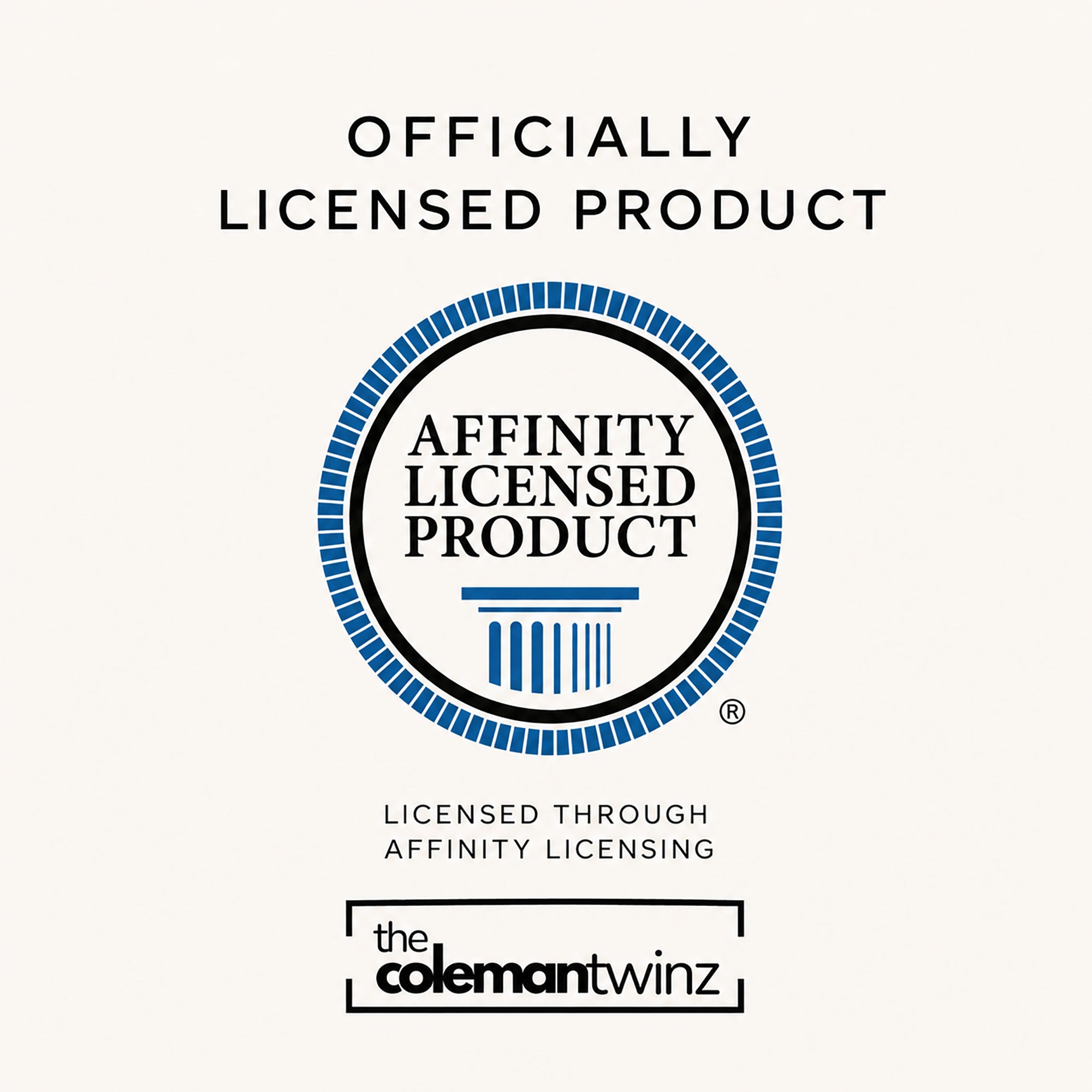 Officially licensed product affinity licensed product badge graphic with The Coleman Twainz mark