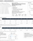Spec sheet and measurements for Bella+Canvas women's relaxed jersey short sleeve tee.