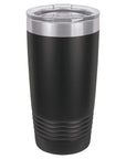 20oz tumbler with clear lid and black metal body