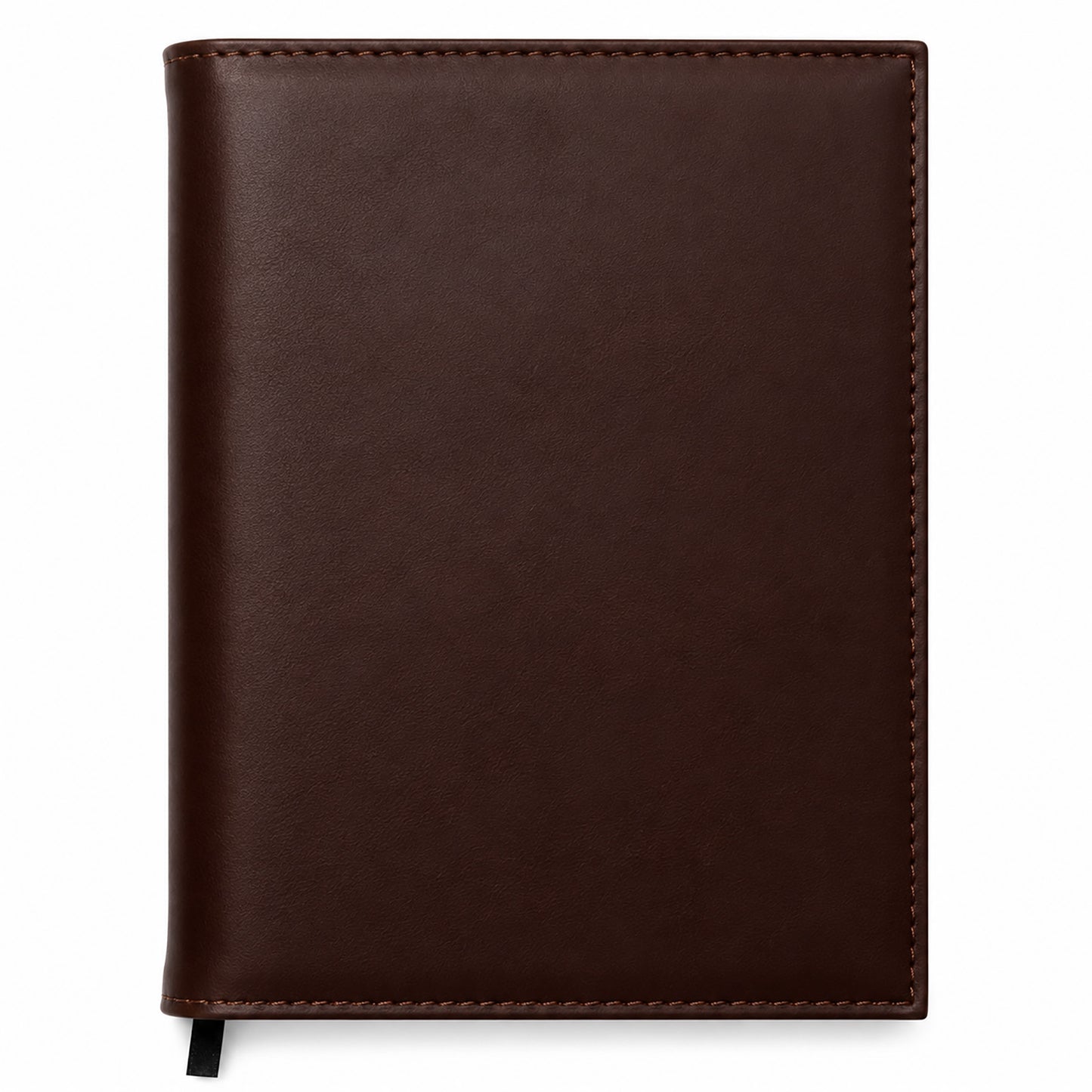 Brown leather notebook on a white background
