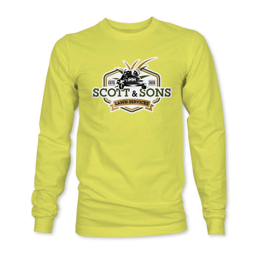 Scott & Sons Lawn Care Long Sleeve Dry Fit Shirt – Safety Colors