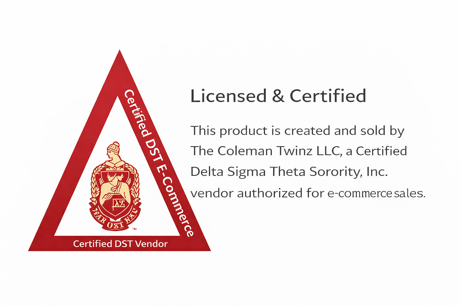 Crewneck sweatshirt “Certified DST Vendor” triangular emblem logo