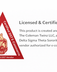 Crewneck sweatshirt “Certified DST Vendor” triangular emblem logo