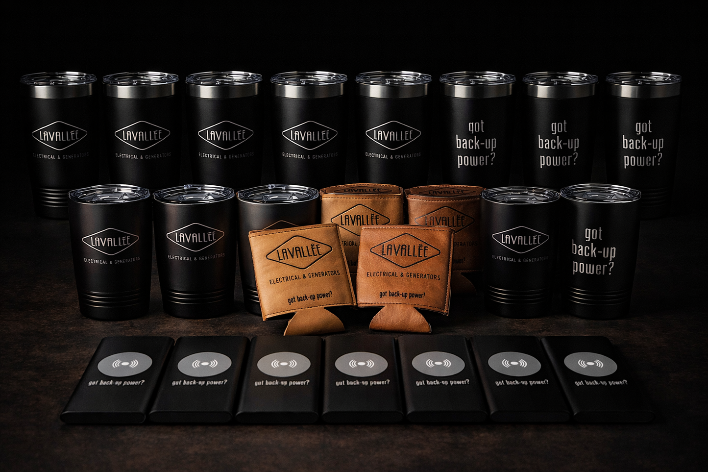 Lavallee Electrical & Generators Magnetic Leatherette Can Cooler (Koozie Style) | Got Back-Up Power Drink Holder