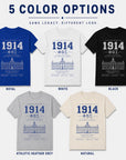 Phi Beta Sigma 1914 t-shirt available in royal blue, white, black, athletic heather gray, and natural