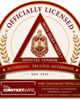 Officially licensed Delta Sigma Theta vendor badge with branding for The Coleman Twinz LLC.