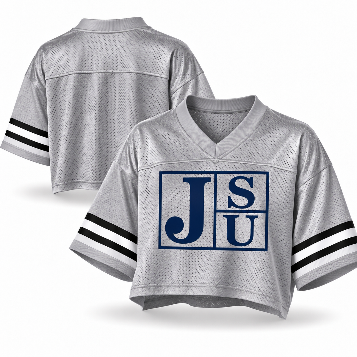 Jackson State Tigers Block Letter Cropped Mesh Football Jersey