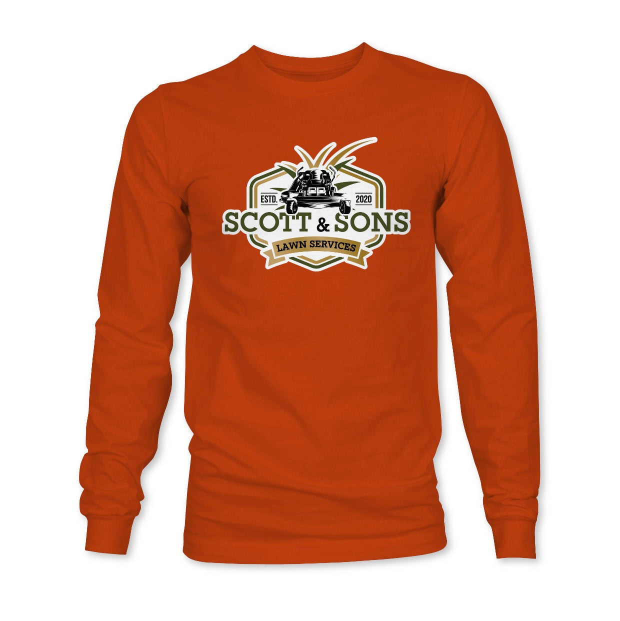 Scott & Sons Lawn Care Long Sleeve Dry Fit Shirt – Safety Colors