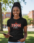 Black T-shirt featuring red TECH logo and be techin’ text.