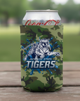 Green woodland camo can cooler with Tigers logo and Jackson State text
