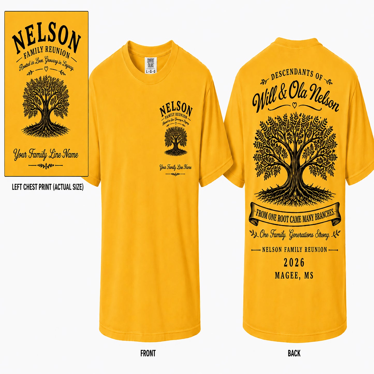 Nelson Family Reunion 2026 Shirt | Custom Family Tree Reunion T-Shirt