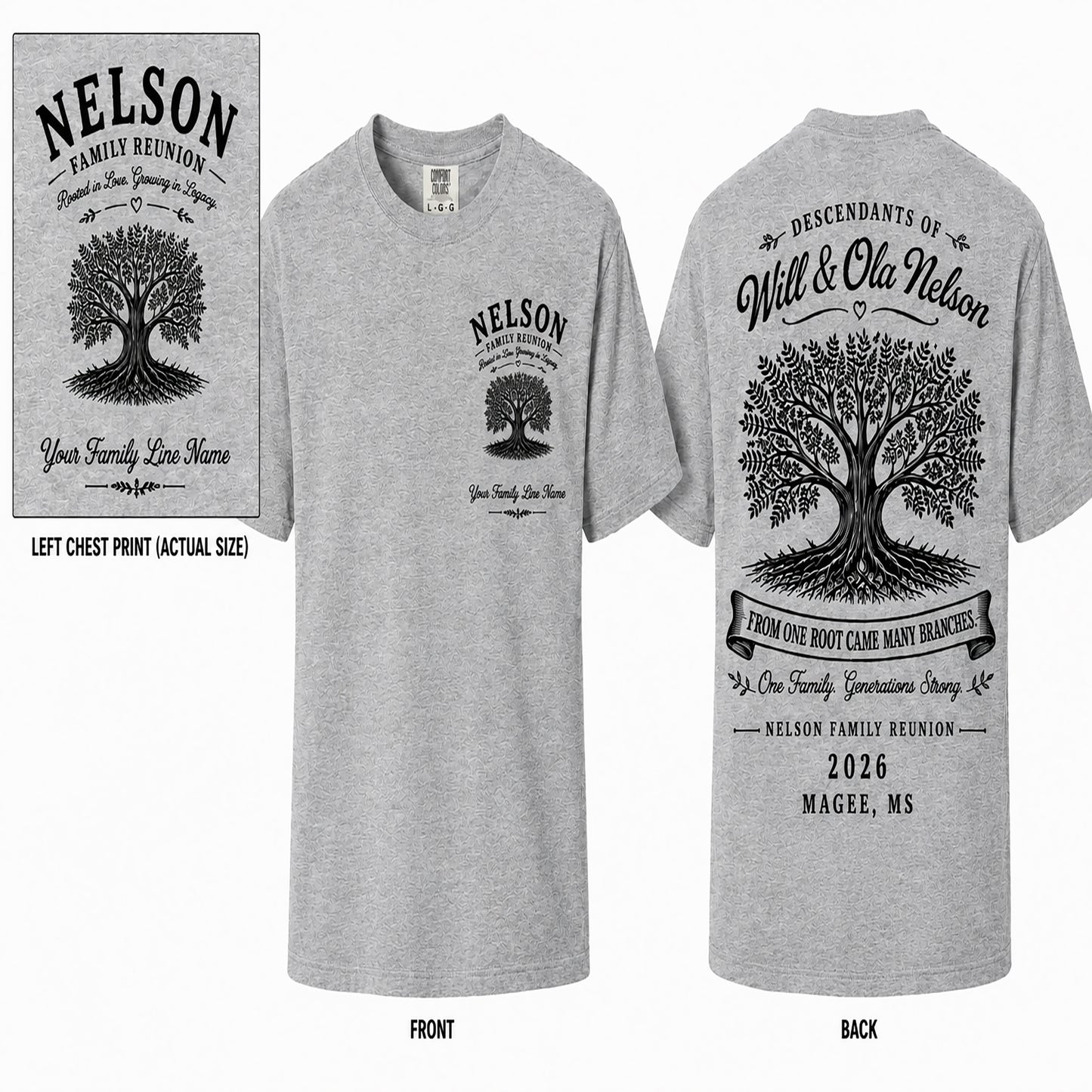 Nelson Family Reunion 2026 Shirt | Custom Family Tree Reunion T-Shirt