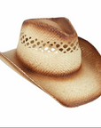 Jackson State University JSU Faded Straw Cowboy Hat with Engraved Leather Patch