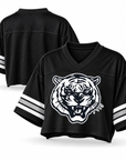 Jackson State Tigers Tiger Head Women’s Cropped Mesh Football Jersey