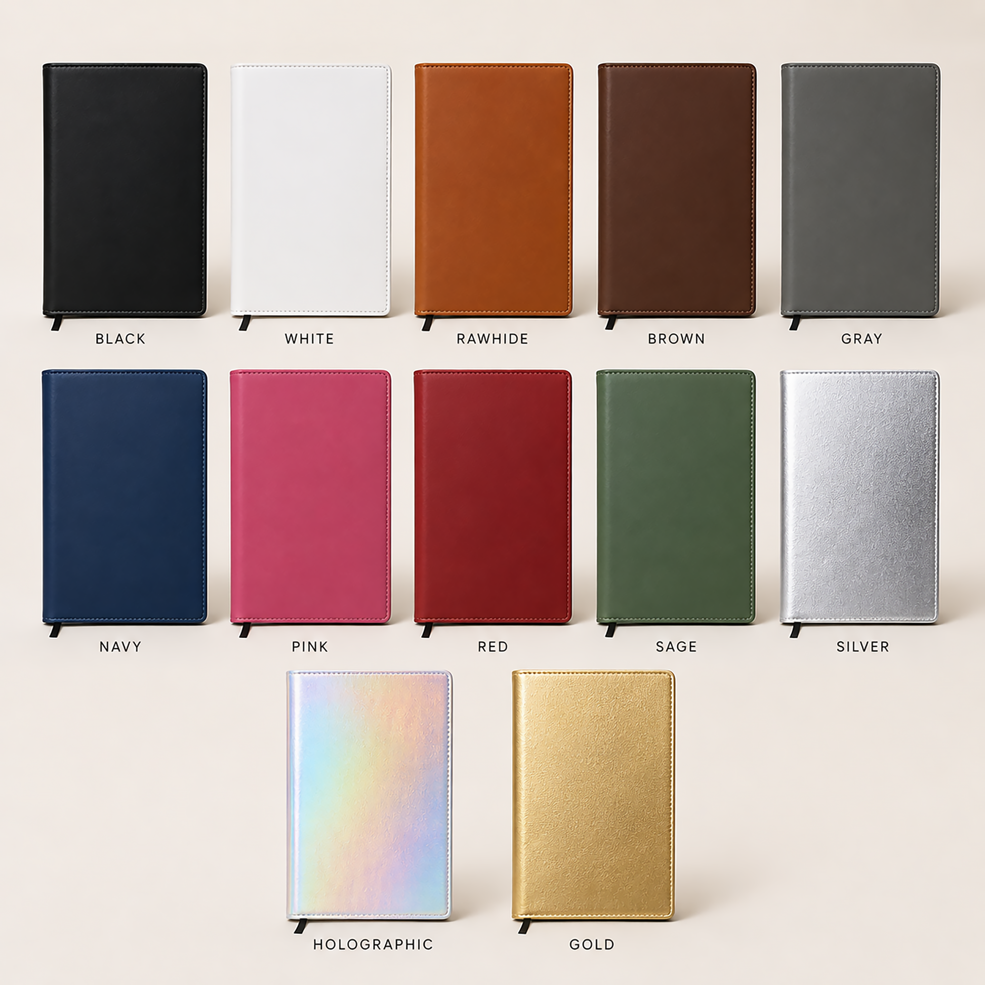 Image showing available notebook color options.