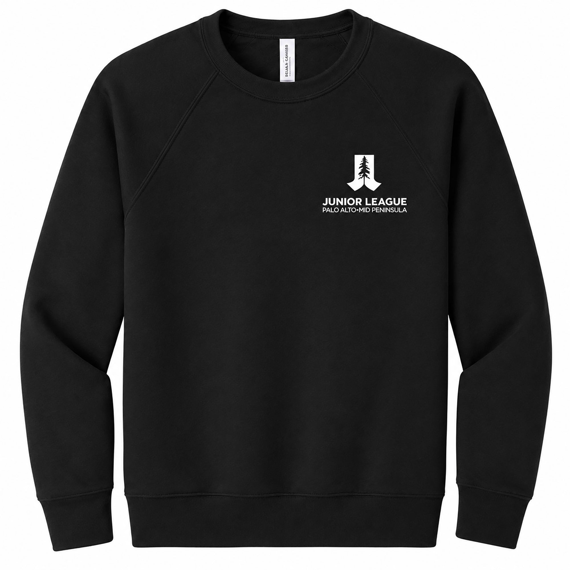 Black raglan sweatshirt with small chest logo