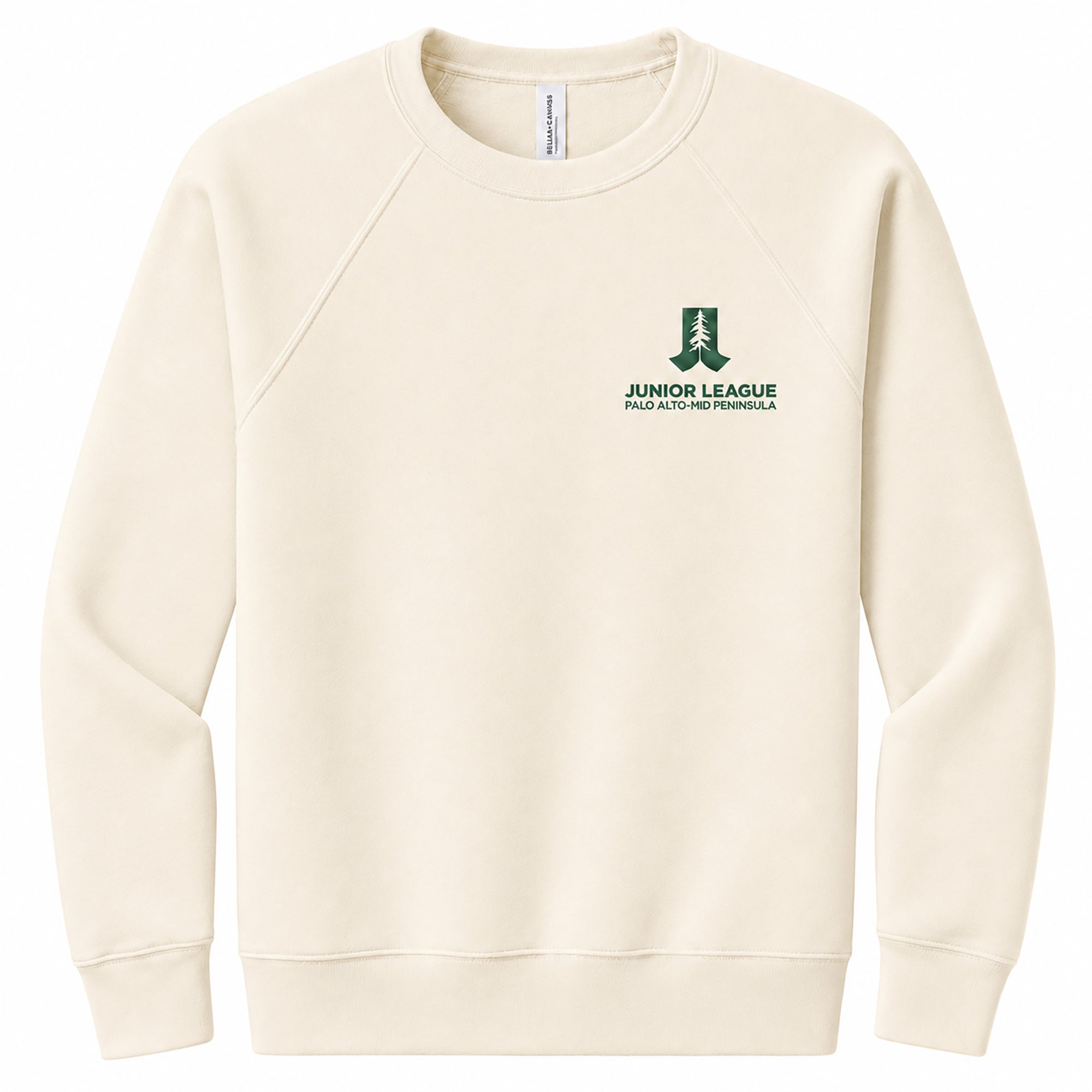 Natural raglan sweatshirt with small chest logo