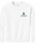 White raglan sweatshirt with small chest logo