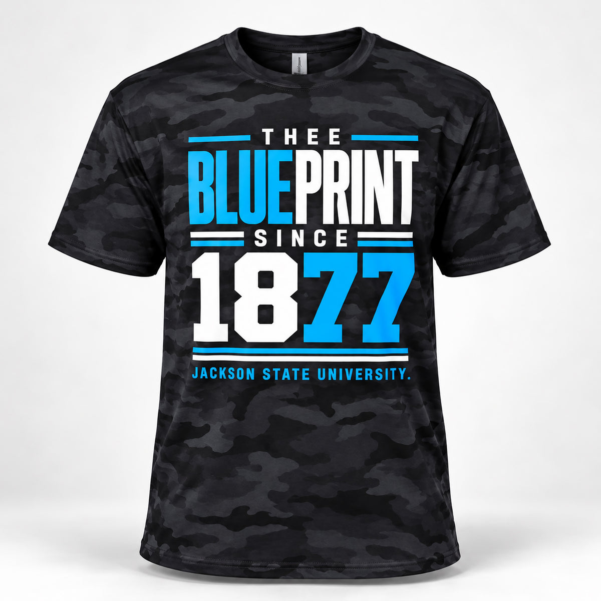 Jackson State Tigers Thee Blueprint Black Camo T-Shirt
