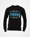 Black long-sleeve t-shirt with 'TIGERS' front graphic