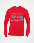 Red long-sleeve t-shirt with 'TIGERS' front graphic