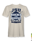Youth cream T-shirt with JSU "ROCKS THE HOUSE" front graphic
