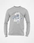 Gray long sleeve t-shirt with light tiger graphic on chest