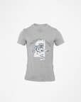 Gray v-neck short-sleeve T-shirt with Tigers mascot graphic on chest