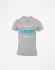 Gray v-neck short-sleeve t-shirt with Tigers front graphic