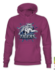 Pullover hoodie in purple with Tiger graphic and “TIGERS” logo on the chest