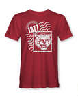 Red unisex crewneck T-shirt with Tigergram face and 1871 badge graphic