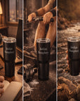 Lifestyle — tumbler in use, desk/workout/outdoor setting