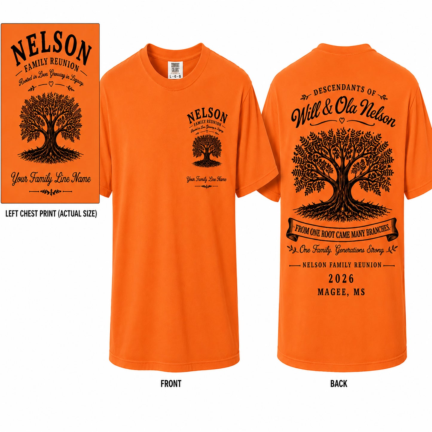 Nelson Family Reunion 2026 Shirt | Custom Family Tree Reunion T-Shirt
