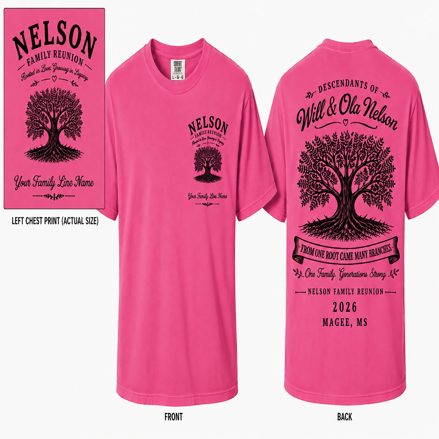 Nelson Family Reunion 2026 Shirt | Custom Family Tree Reunion T-Shirt