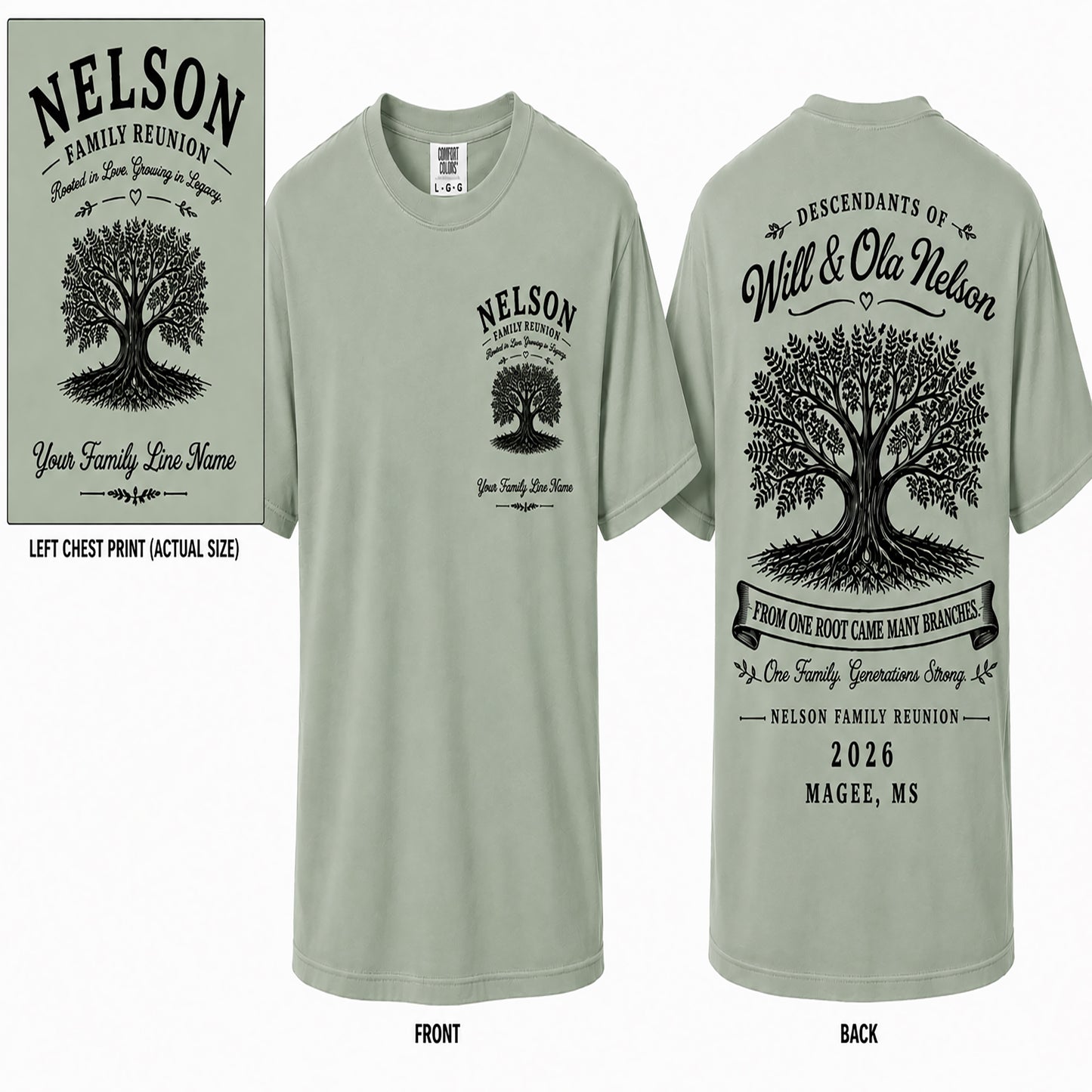 Nelson Family Reunion 2026 Shirt | Custom Family Tree Reunion T-Shirt