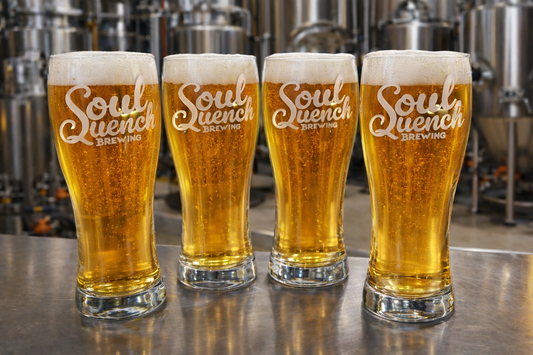 Custom Soul Quench Brewing Beer Pint Glass – Engraved Brewery Glassware
