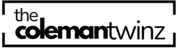 Logo of 'the coleman twinz' with a black border on a white background