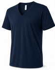 Navy blue t-shirt on a white background