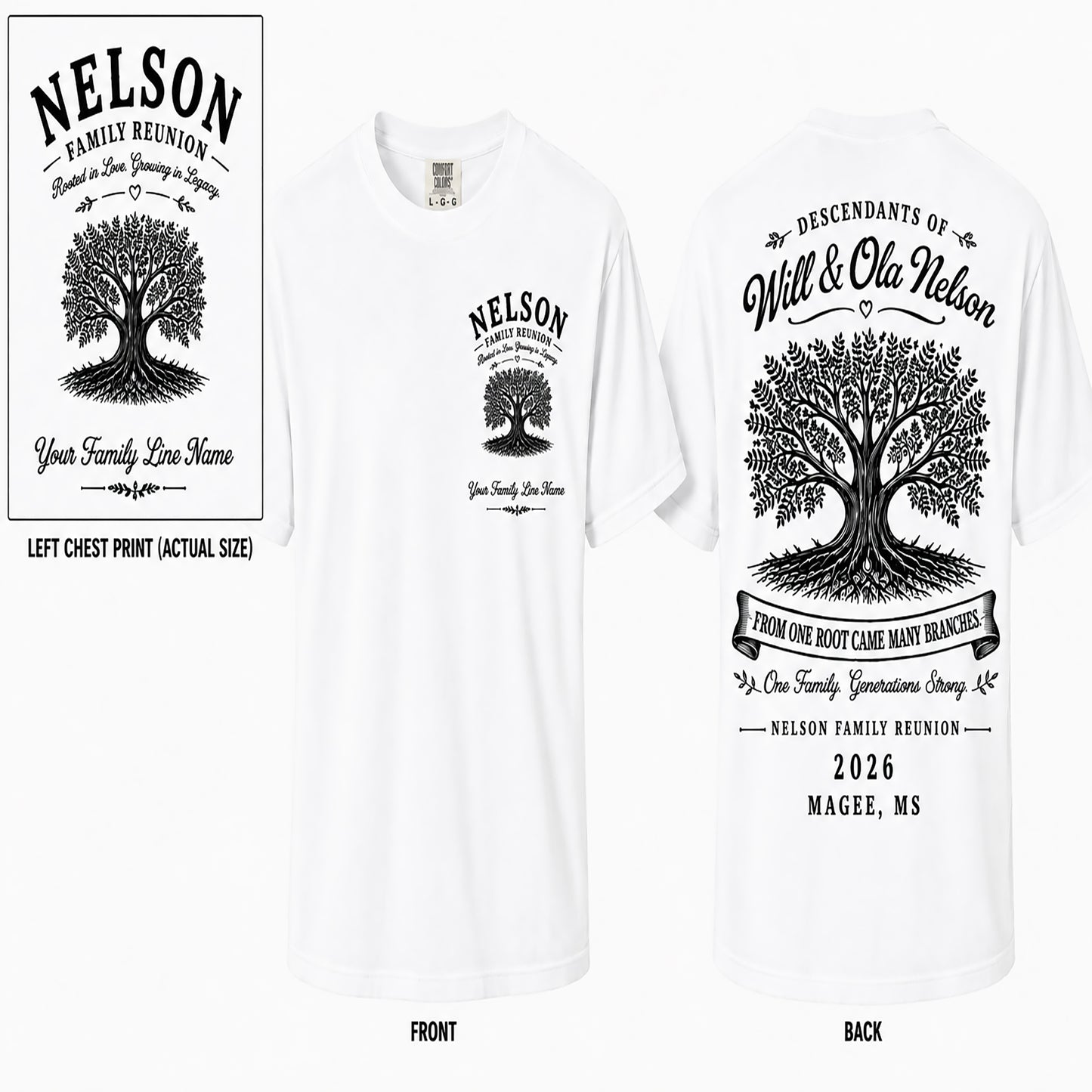 Nelson Family Reunion 2026 Shirt | Custom Family Tree Reunion T-Shirt
