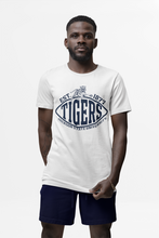 Load image into Gallery viewer, Jackson State University Tigers Blue Football Est 1877 Short Sleeve T-Shirt

